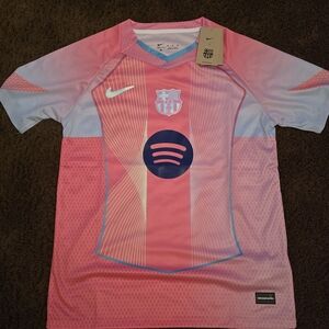 Nike FC Barcelona Pink and Light Blue Jersey